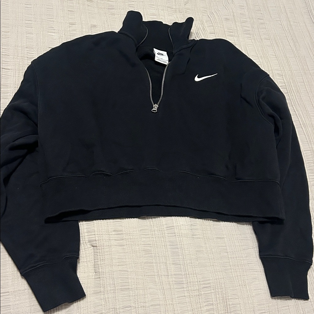 Nike Sportswear Phoenix Fleece Women's 1/2-Zip Cropped Sweatshirt Medium Black